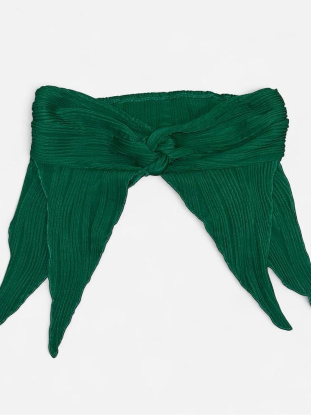 Green Ribbed Twist Front Bandeau Top SHEIN Size M